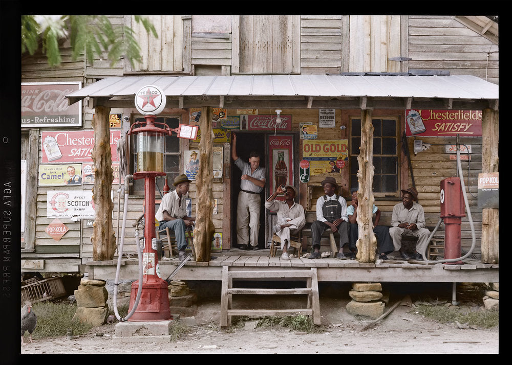 July 1939 Country Store, by Dorothea Lange Gordonton, North Carolina, United States